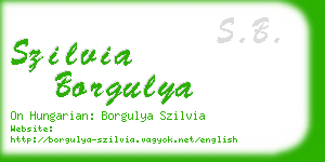 szilvia borgulya business card